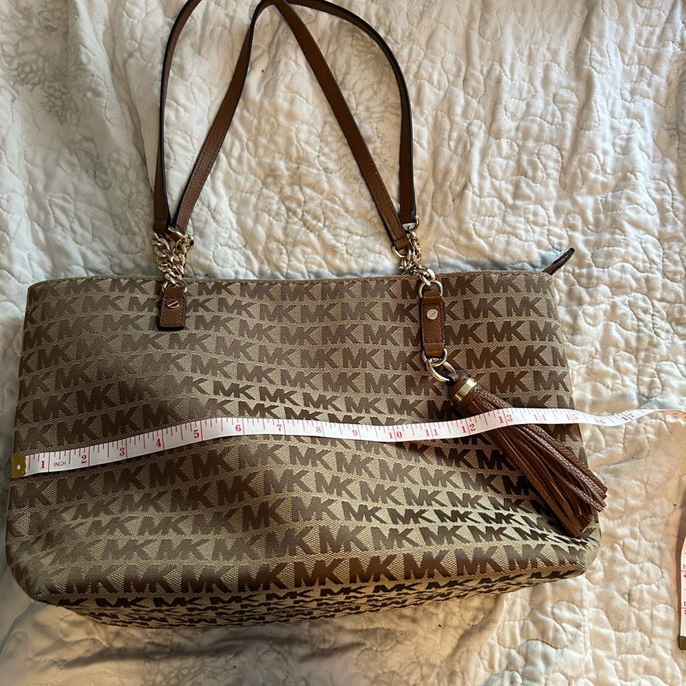 Michael Kors Tan and Brown Logo Tote